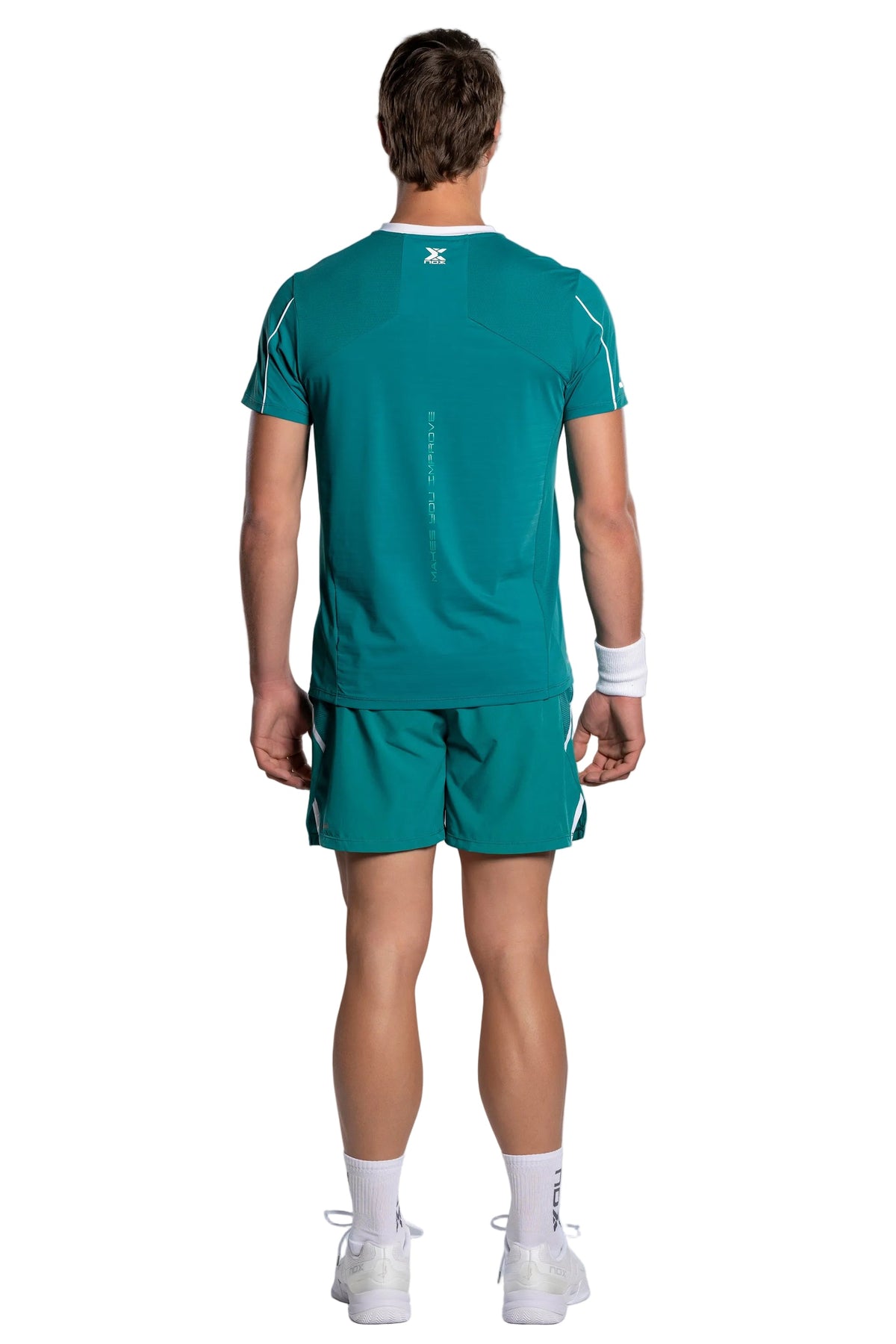NOX Pro Ivy Green men padel t-shirt back view