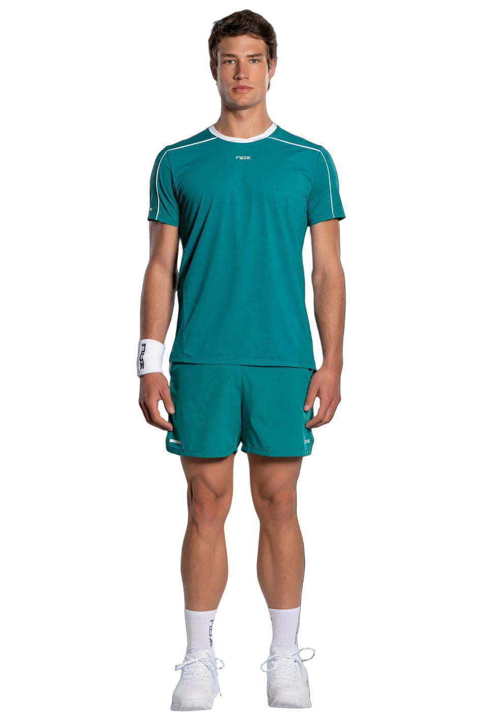 NOX Pro Ivy Green men padel t-shirt front view
