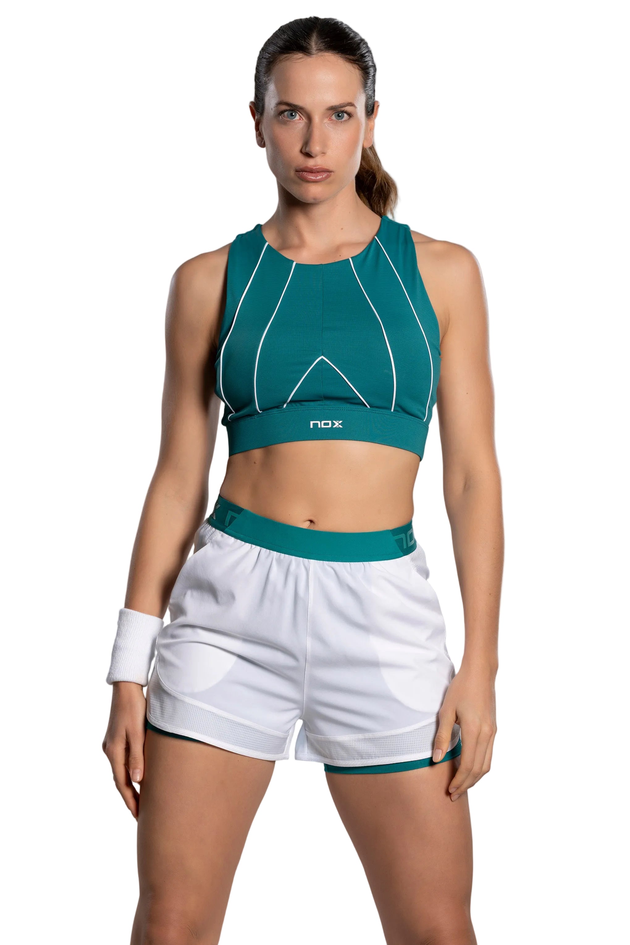 NOX Pro White Ivy Green elastic waistband detail
