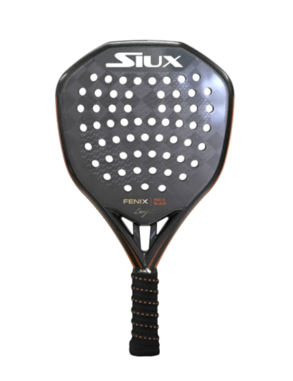 Siux Fenix Pro 5 Black padel racket front view
