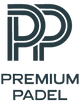 Premium Padel logo with stylized 'PP' letters on a black background